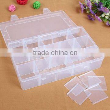 27.6X16.5X5.6cm In Stock Rectangle Useful 15 Grid Plastic Adjustable Jewelry Organizer Box Storage Container Case photo-2