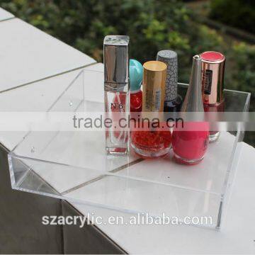 Clear acrylic cosmetics organizer tray