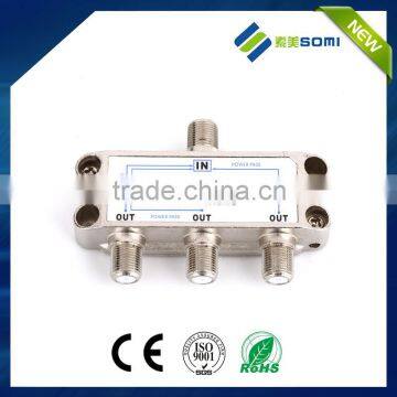 3 way indoor satellite catv splitter, catv splitter housing 10-2602MHz