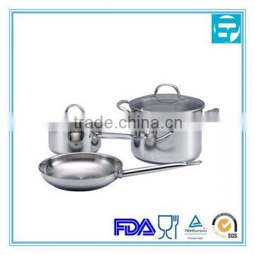 5pcs 3 layer s.s cookware with stainless steel handle high quality