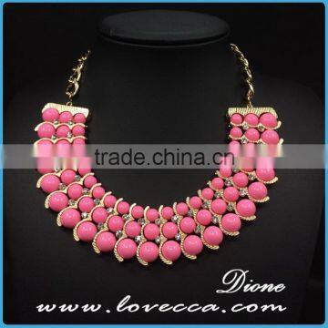 Luxury classy women fashion gold alloy exaggerate statements crystal gift necklace wholesale