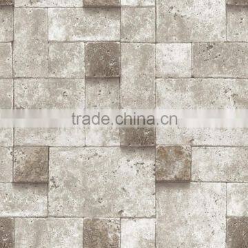 3D wallpaper brick design