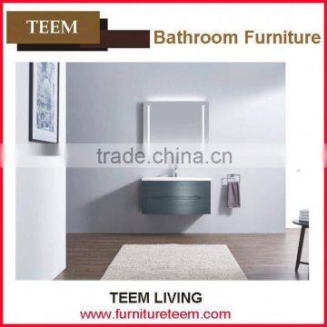 2015 hot sales new design modern high end italian solid wood furniture plastic bathroom mirror cabinet