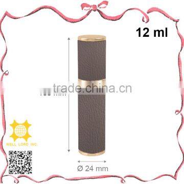 New product 12ml leather wrapped brown mouth sprayer bottle