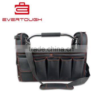 600D Polyester Canvas Open top tool bag With Steel Handle OEM ODM