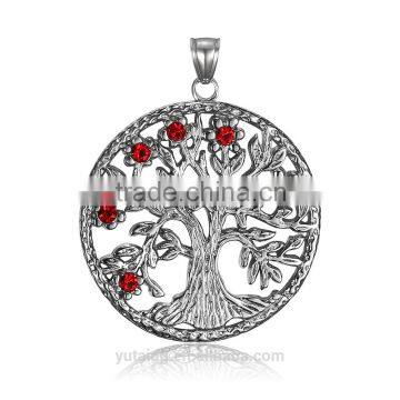 Jingli Jewelry Tree of Life Pendant With Red Rhinestone (GH-029)