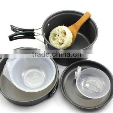Outdoor Camping Hiking Cookware Backpacking Cooking Picnic Bowl Pot Pan Set