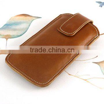 100% Real Leather Cellphone Case for iPhone, Custom Pouch for iPhone 5s