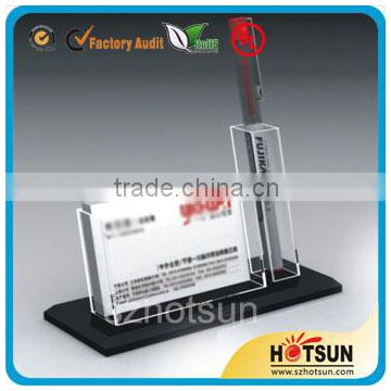 Hot sale acrylic pen holder with name card