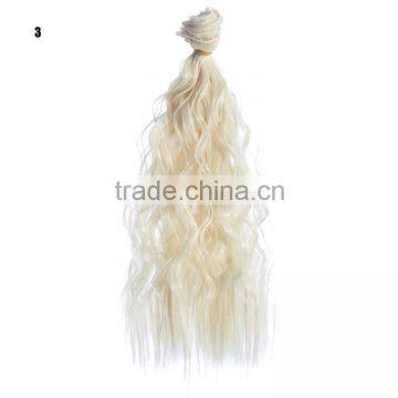White Curly Wavy Hairpiece Hair Extension for Diy Doll Wig photo-2