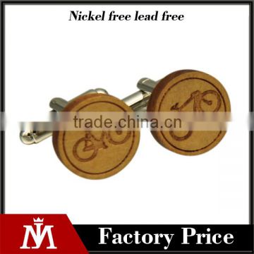 Fashion jewelry mens gift bicycle wooden cufflinks