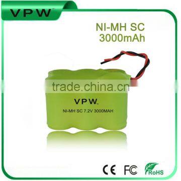 Guangzhou Factory Rechargeable Ni-MH Battery 7.2V 3000mAh Battery