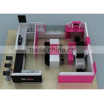 MDF Material Hairdressing Salon Styling Stations Barber Shop Design photo-5