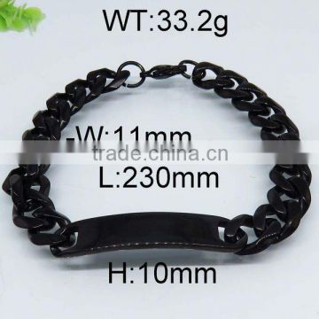 2016 newest fashion style black color stainless steel bracelet