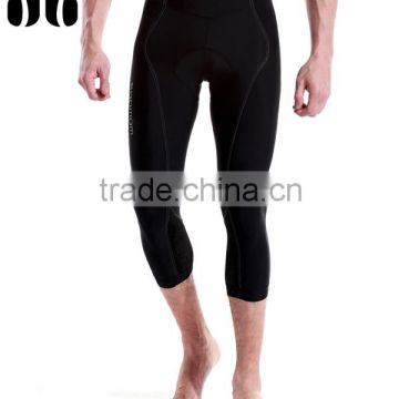 2014 men's bicycle tight in black 3/4 length cycling trousers