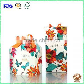 2016 New Custom Printed Skin Care Cream Packing box with Ribbon/Cosmetic Packing Box