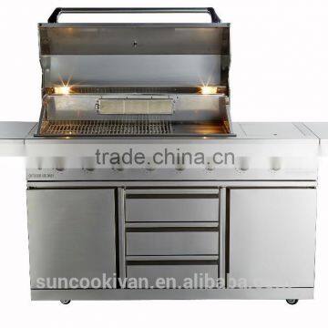 6 Main Burners High End Stainless Steel Barbecue Gas Grill photo-3