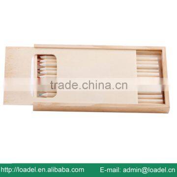 12pcs 7" Natural Mini Wooden Pencil Box photo-2