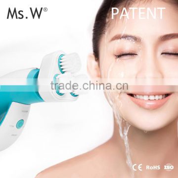 Ms.W 2017 New Innovative Design Electric Clear Sonic Silicone Facial Cleansing Brush For Daily Facial Care