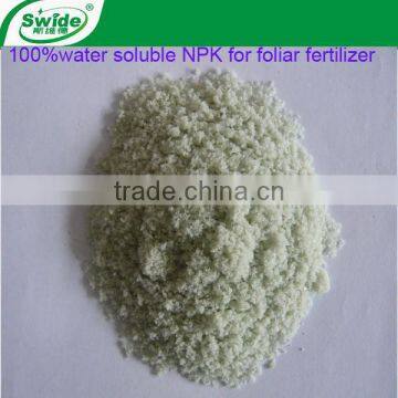 100% water soluble NPK fertilizer for foliar fertilizer