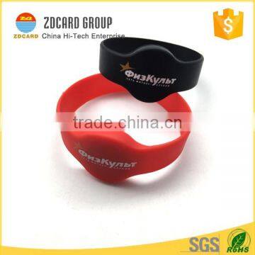 Custom logo printing LF HF RFID silicone wristband