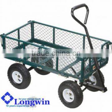 Towable wagon cart stair climbing hand trolley