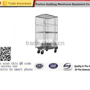 A Frame Roll Container With Mesh Wall