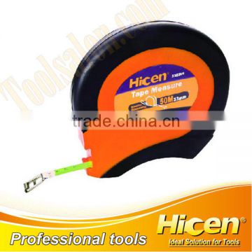 10M Co-mould Rubber Case Fiberglass Measuring Tape