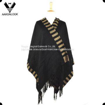 High Quality Fashion Woven Poncho With Fringes photo-2