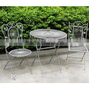 Antique White Foldable Garden Patio Table Set PL08-6242 photo-5