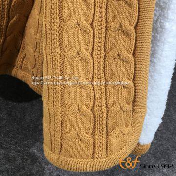 High Quality Cotton Sherpa Composite Knitted Winter Blanket photo-2