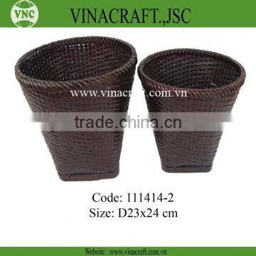 Bamboo waste baskets set of two