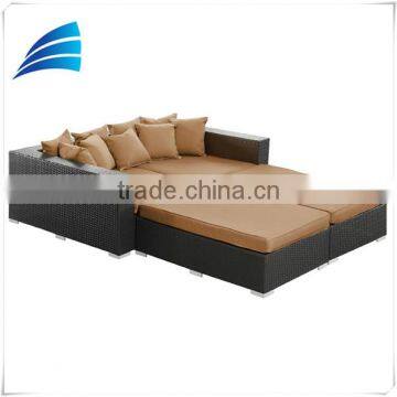 4 Piece outdoor waterproof rattan patio daybed