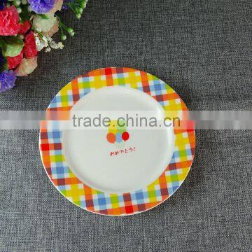 Cheap Wholesale 7 Inch Colorful Printing Cute Japanese Ceramic Dinner Plates photo-3