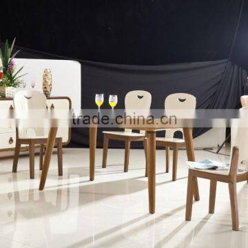 Cheap Price Black Tempered Glass Wooden Dining Table photo-2