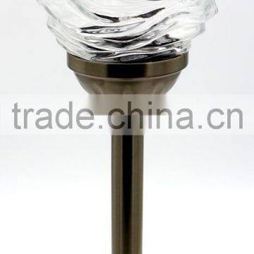 120mm Crackle Ball Stainless Steel Solar Garden Lawn LED Path Light photo-2