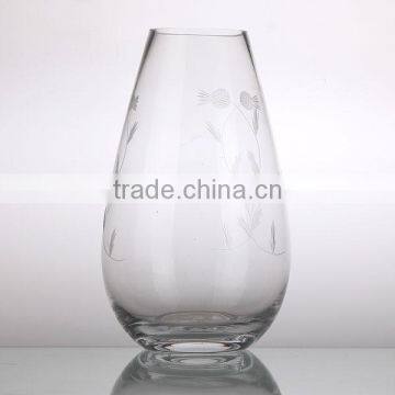 Hand Carved Crystal Glass Vase