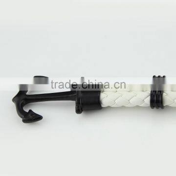 Hot Sale Mens PU Leather Bracelet Handmade Anchor Bracelet photo-3