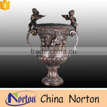 made in China high quality garden angel statue bronze flower pot NTBF-FL155S