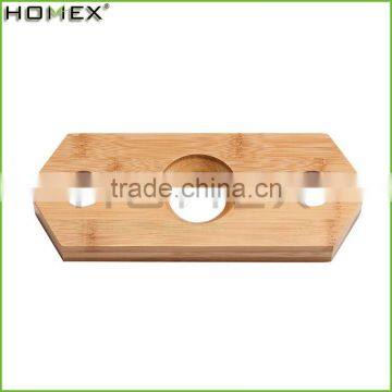 Bamboo wine bottle & glass caddy Homex-BSCI Factory