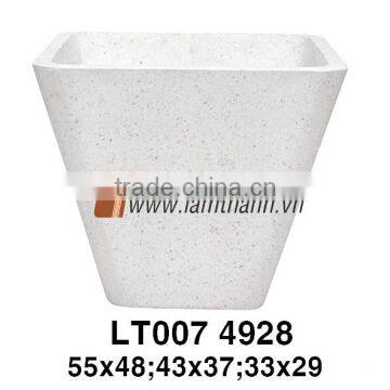 Home Decor White Terrazzo Fiber Poly resin Plant Pot