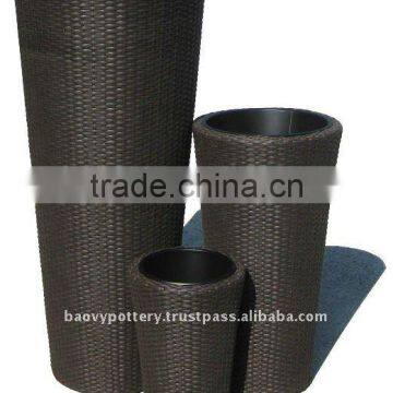 Wicker planter, Poly rattan planter