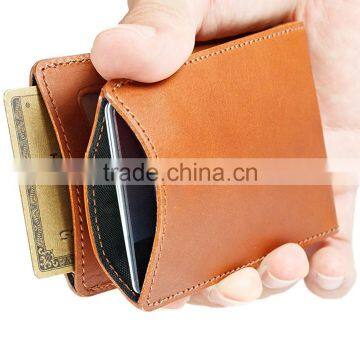 RFID Front Pocket Wallet Minimalist Wallet Slim Genuine Leather Card Holder photo-3