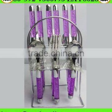 2015 new design 24pcs colorful cutlery set