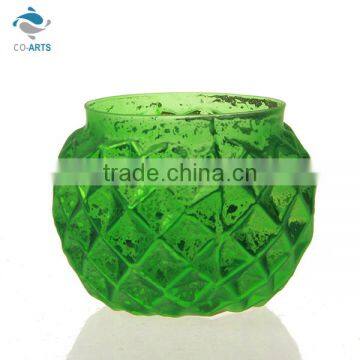 Functional green round clear glass crystal table ornaments