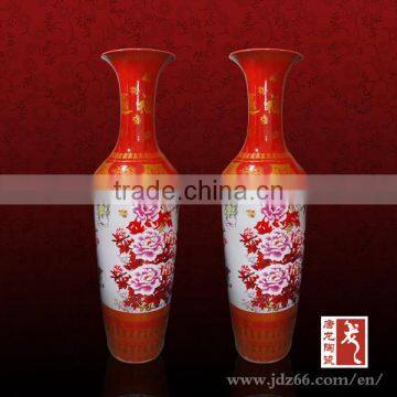 2014 new product huge red color decorative ceramic vase