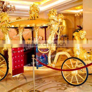 European Style Carved Golden Royal Horse Saddle Wedding Carriage Luxury Horse Carriage for Sale(BG11-M051) photo-3