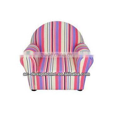 PINK STRIPE CANVAS/WOODEN KID ONE SEAT SOFA