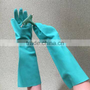 NMSAFETY ce certified nitrile coated chemical long gloves waterproof