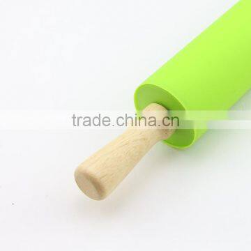 Non-stick Silicone Rolling Pin With Hard Wood Handle photo-5